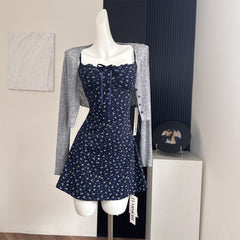 Floral print halter dress Set