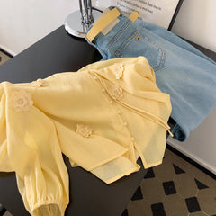 Aesthetic Flowers Design Blouse