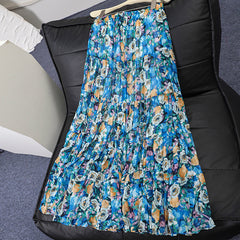 Casual Floral Umbrella Maxi Skirt - fairypeony
