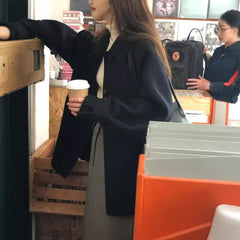 Collar Plain Single-Breasted Coat