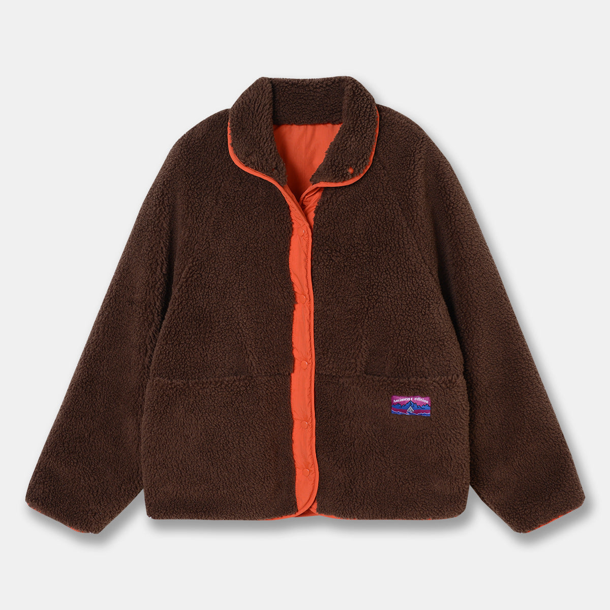 Aesthetic Lamb Wool Patchwork Jacket