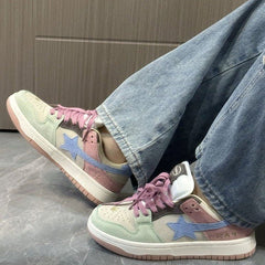 Aesthetic Star Patchwork Sneakers
