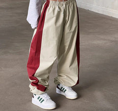 Contrast Side Stripe Baggy Sweatpants