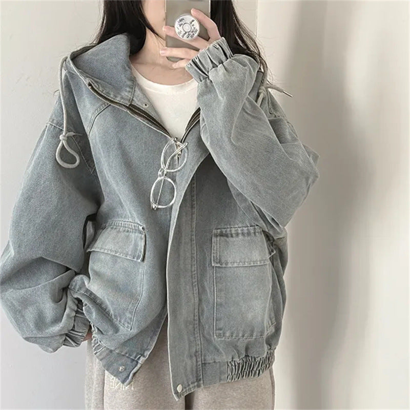 Hooded Patchwork Denim Jacket