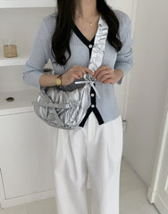 Mini Wrinkle Bowknot Shoulder Bag