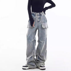 High waisted slimming versatile Cargo Jeans