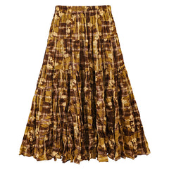 Casual Floral Umbrella Maxi Skirt - fairypeony