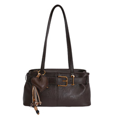 Vintage Belted Pu Leather Shoulder Bag - fairypeony
