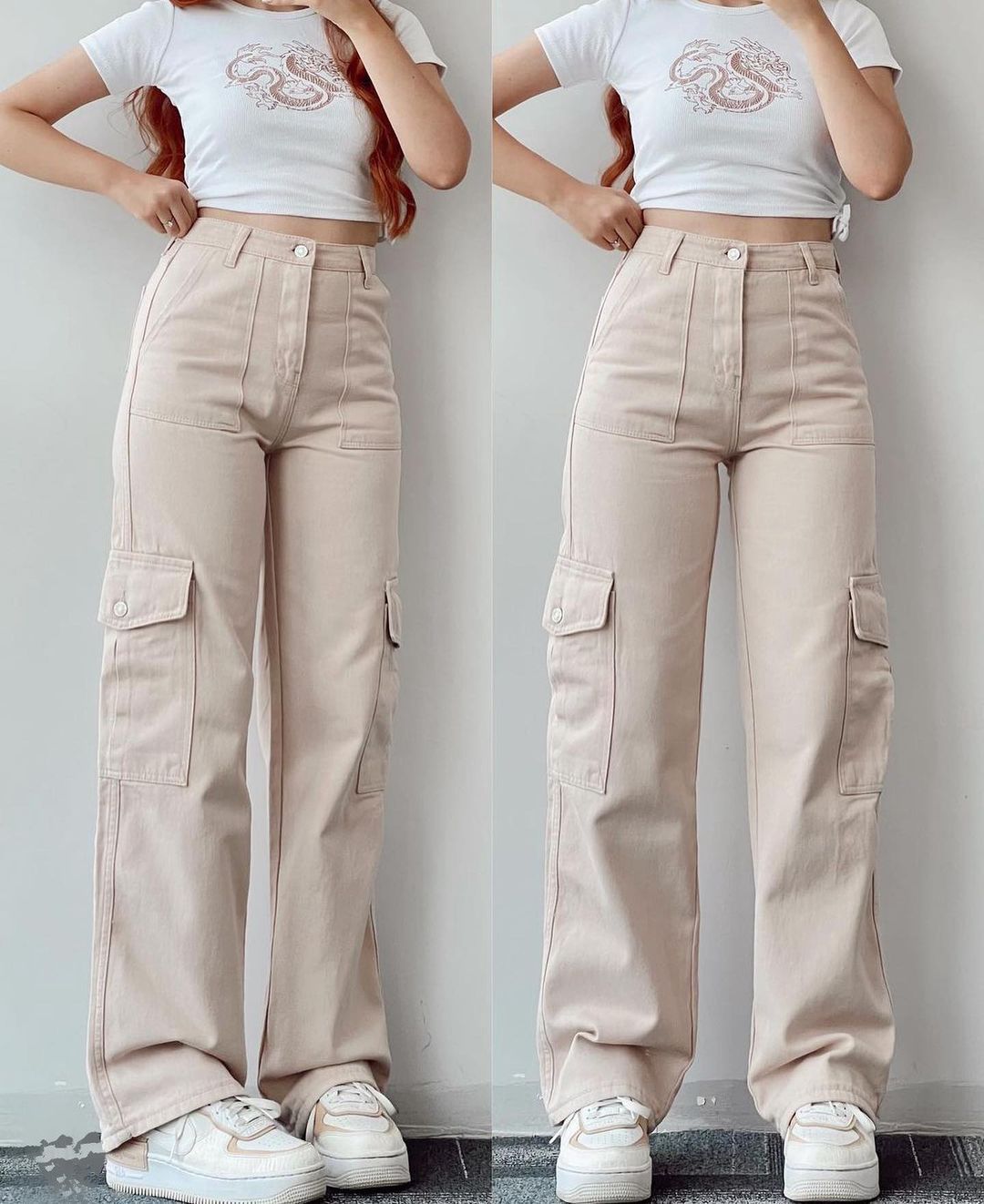 Street Style Straight Leg Cargo Pants - fairypeony