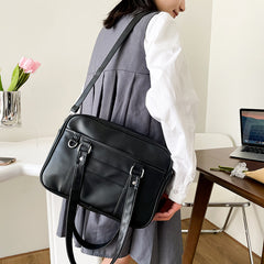 Solid Color Uniform Pu Leather Crossbody Bag