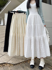 Embroidered Patchwork Spliced Maxi Skirt