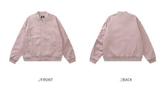 Metal Star Oversized Zip Up Bomber Jacket - fairypeony