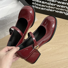 Round Toe Thick Heel Mary Jane Shoes