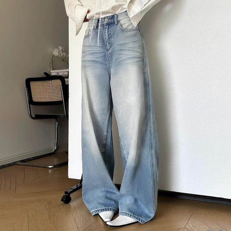 Vintage Washed Mopping Loose Boyfriend Jeans