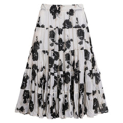Casual Floral Umbrella Maxi Skirt - fairypeony