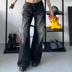 Retro Washed Distressed Boyfriend Jeans