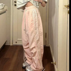 High Waist Striped Baggy Sweatpants