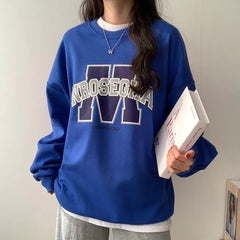 Vintage Logo Print Round Neck Sweatshirt