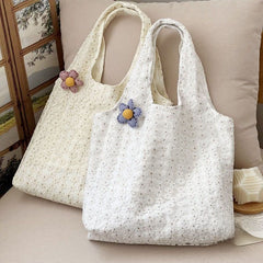 Floral Embroidery Canvas Shoulder Bag
