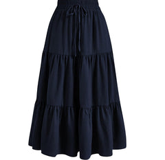 Solid Color Splicing Pleated Pocket Skirt - fairypeony