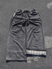 Y2K Wide-Leg Patchwork Pants