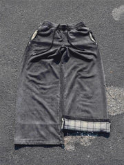Y2K Wide-Leg Patchwork Pants