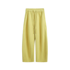 Solid-color straight-leg curved knife-style casual pants
