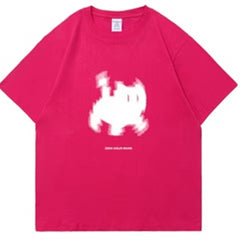 Aesthetic Black Cat Print Oversized T-shirt - fairypeony