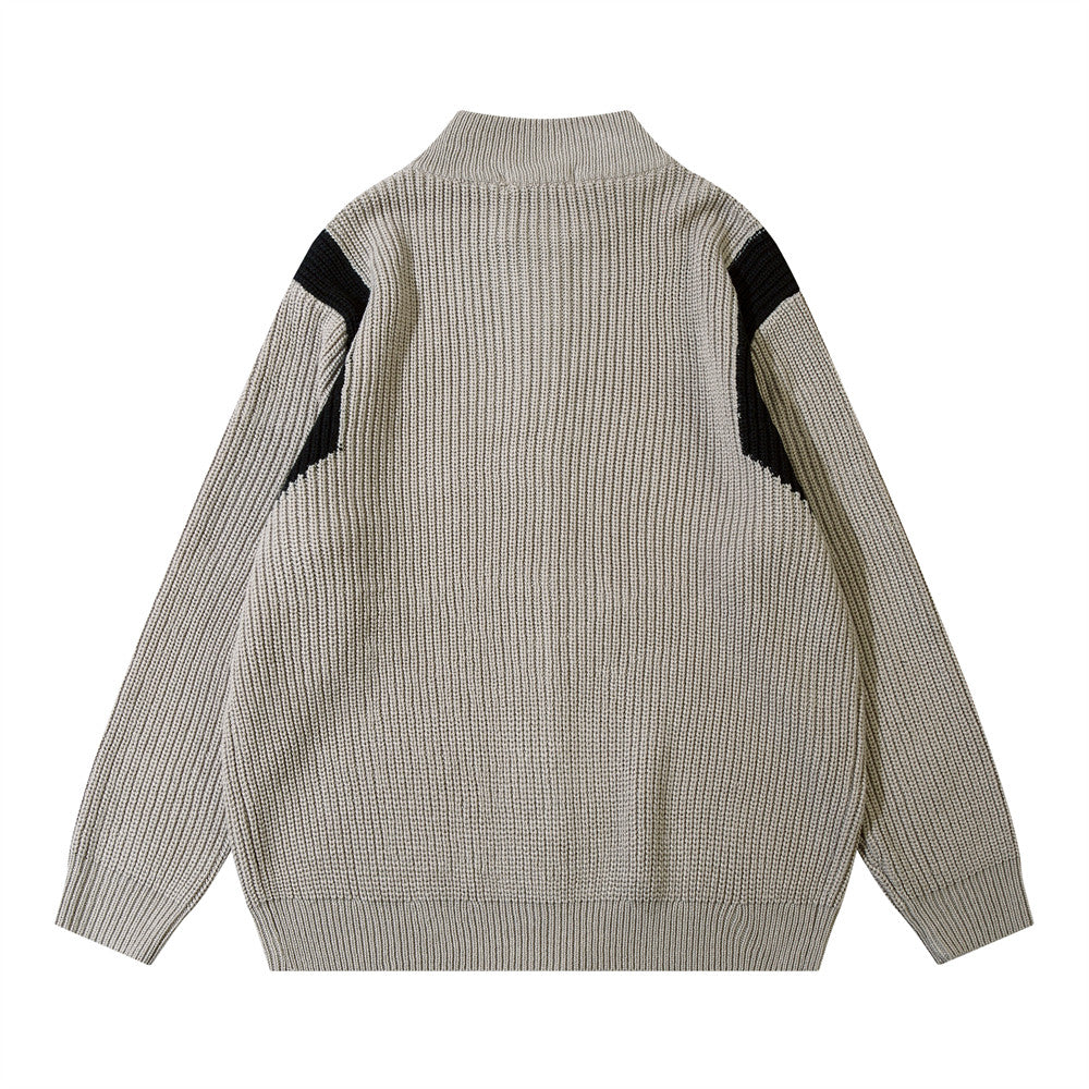 Patchwork Oversized Zip Up Cardigan - fairypeony