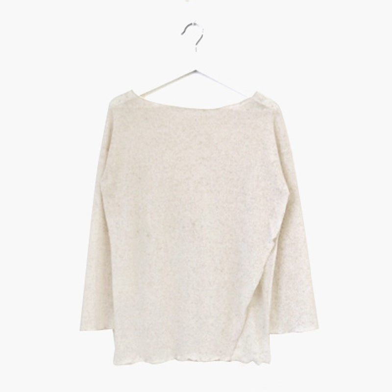 South Korea Chic Idle Style Thin Ice Silk Long Sleeve Knitwear