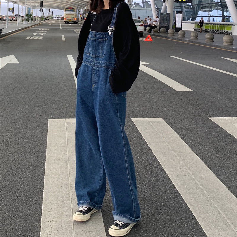 Classic Straight Leg Denim Overalls