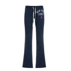 Women Low-Waist Tie-Dye Color-Block Flared Casual Pants