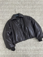 Vintage Padded Cropped Aviator Jacket