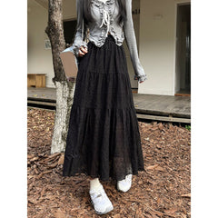 Embroidered Patchwork Spliced Maxi Skirt