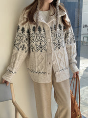 Twist Weave Thick Thermal Knitting Cardigan