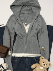 Summer Style Gray Knitted Cardigan