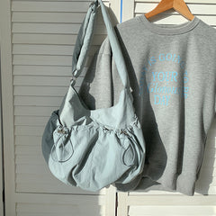 Shirring String Big Shoulder Crossbody Bag