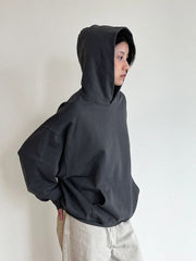 Heavyweight Cotton Hooded Sweatshirt Loose Fit Pullover