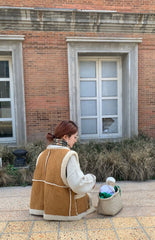 Reversible Lambswool Trim Sleeveless Jacket - fairypeony