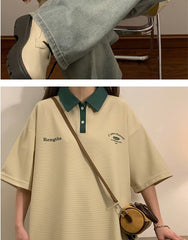 Vintage 90's Polo Neck Oversized T-Shirt