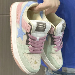 Aesthetic Star Patchwork Sneakers