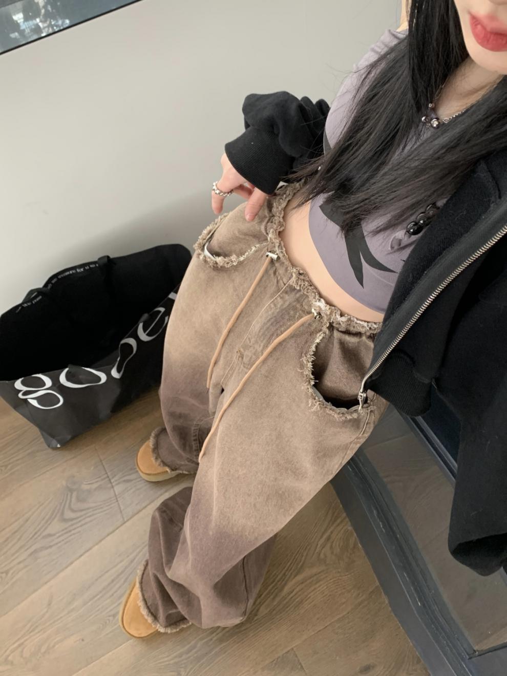 American Style Gradient Slimming Boyfriend Jeans - fairypeony