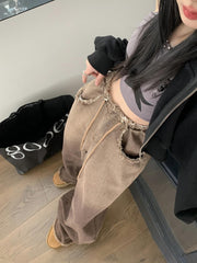 American Style Gradient Slimming Boyfriend Jeans - fairypeony