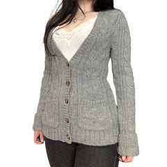 Womens Cable Knit Cardigan Sweater