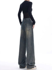 Vintage Dark Wash High Waist Boyfriend Jeans