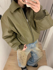 Vintage Padded Cropped Aviator Jacket