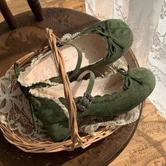 Retro Mary Jane Low Heel Shoes - fairypeony