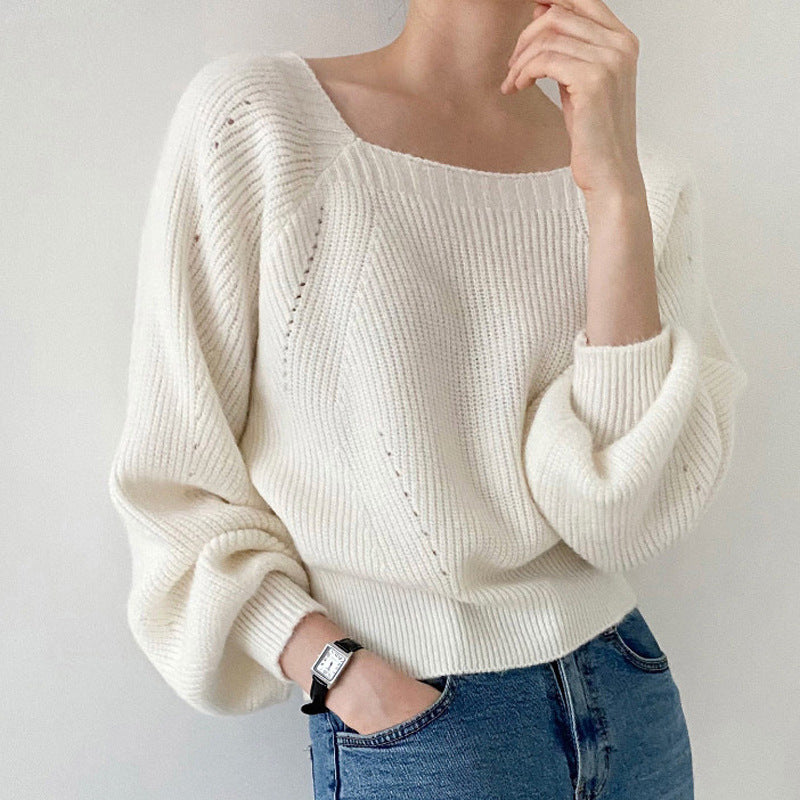 Dark Academia Square Neck Sweater