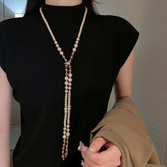 Irregular Long Pearl Necklace