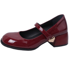 Round Toe Thick Heel Mary Jane Shoes